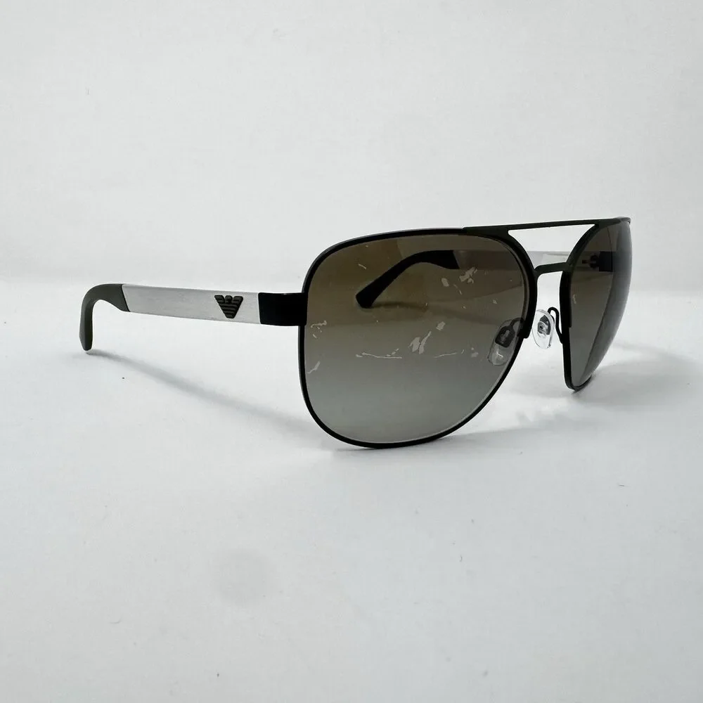 Emporio Armani EA2064 3225/8E Sunglasses 62-16-130 Aviator Black Silver